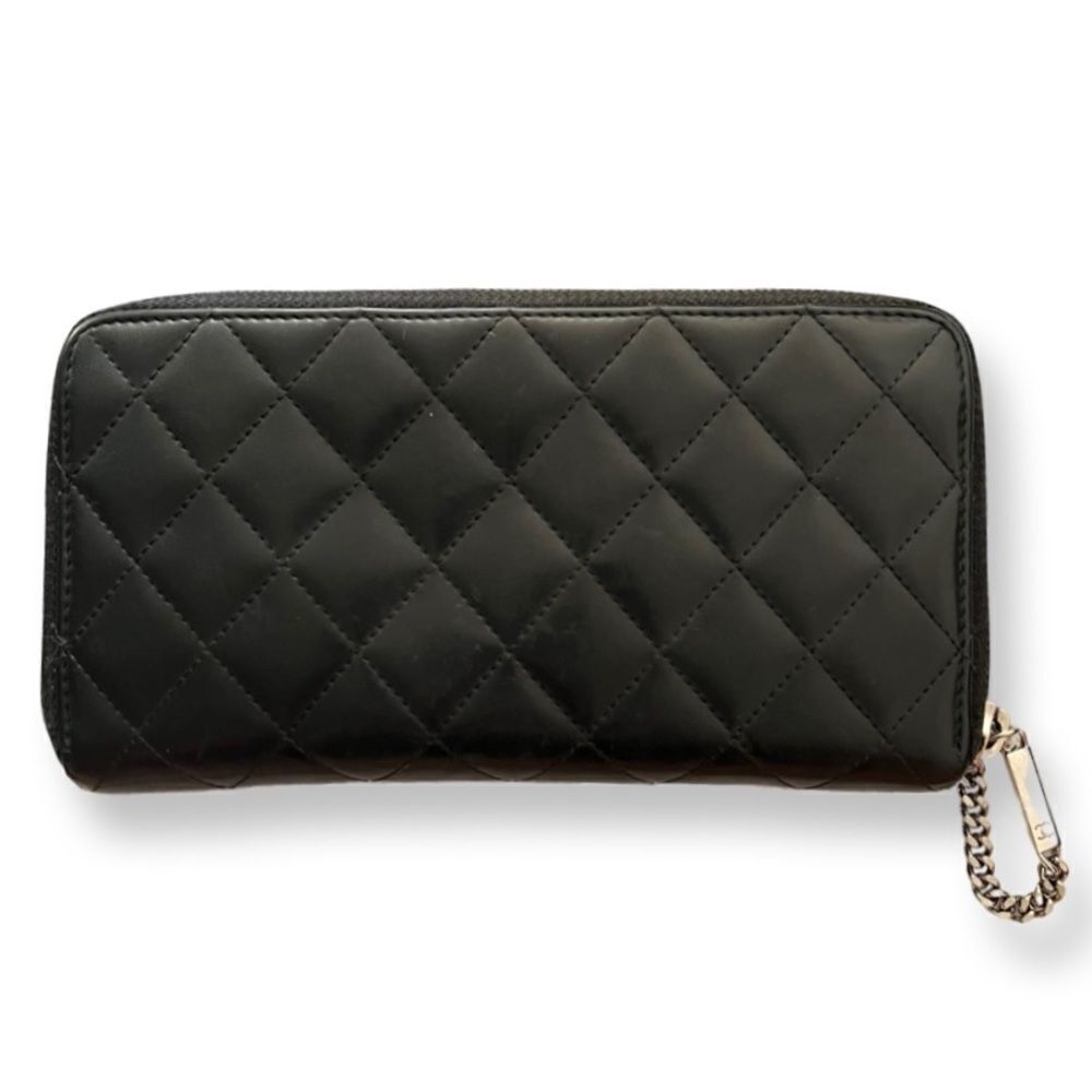 Chanel Black Calfskin Quilted Cambon Ligne Long Zip Around Wallet - Picture 2 of 16